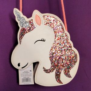 Cat and Jack Girls' Unicorn Glitter Crossbody Bag